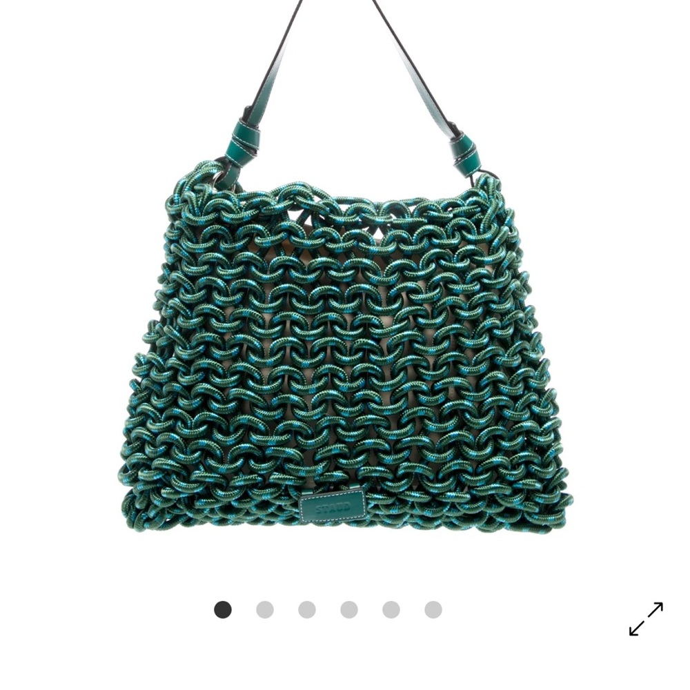 RARE FIND: STAUD leather trim woven purse - Picture 3 of 10